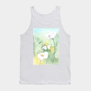 Flatbud Prickly Poppy, watercolor painting Tank Top